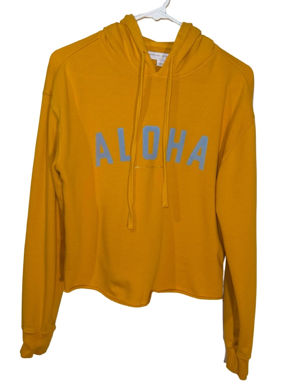 Spiritual Gangster Aloha Serena Pullover Marigold Cropped Hoodie